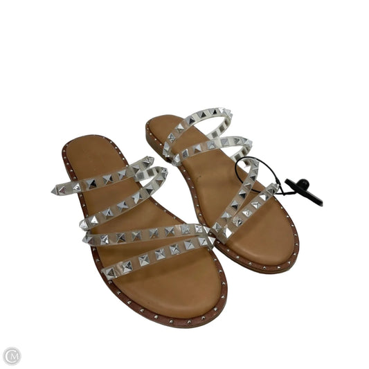 Sandals Flats By Cushionaire In Silver, Size: 8