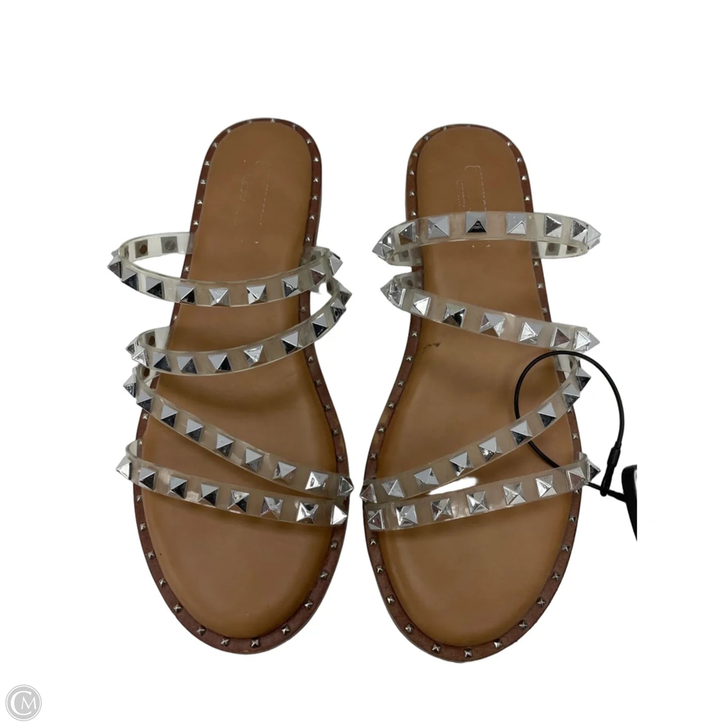 Sandals Flats By Cushionaire In Silver, Size: 8