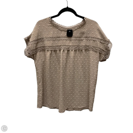Blouse Short Sleeve By Clothes Mentor In Brown, Size: M