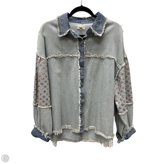 Jacket Denim By Pol In Blue Denim, Size: M