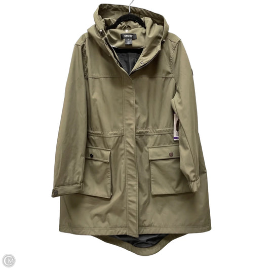 Coat Raincoat By Dkny In Green, Size: 2x