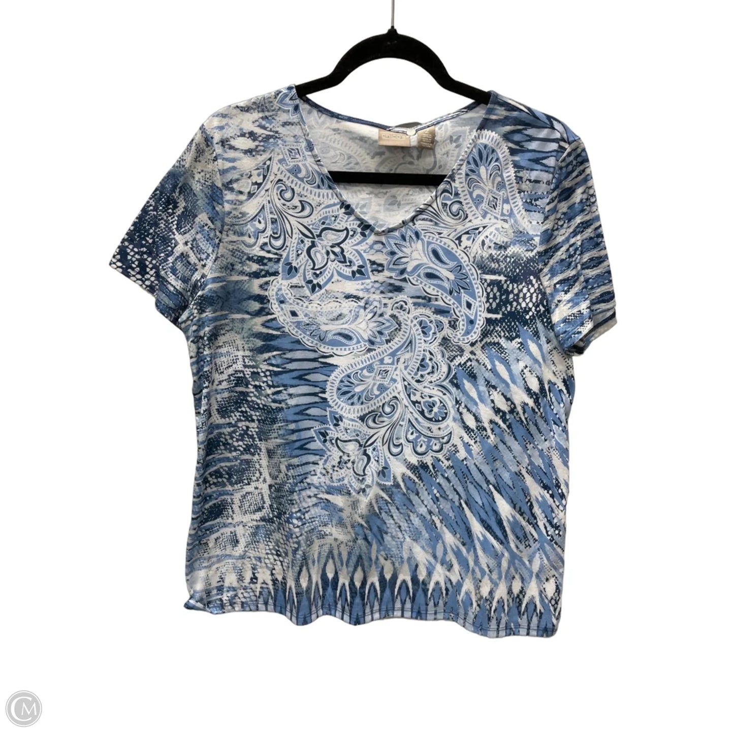 Top Short Sleeve By Chicos In Floral Print, Size: L