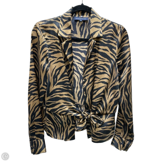 Blouse Long Sleeve By Jones New York In Animal Print, Size: M