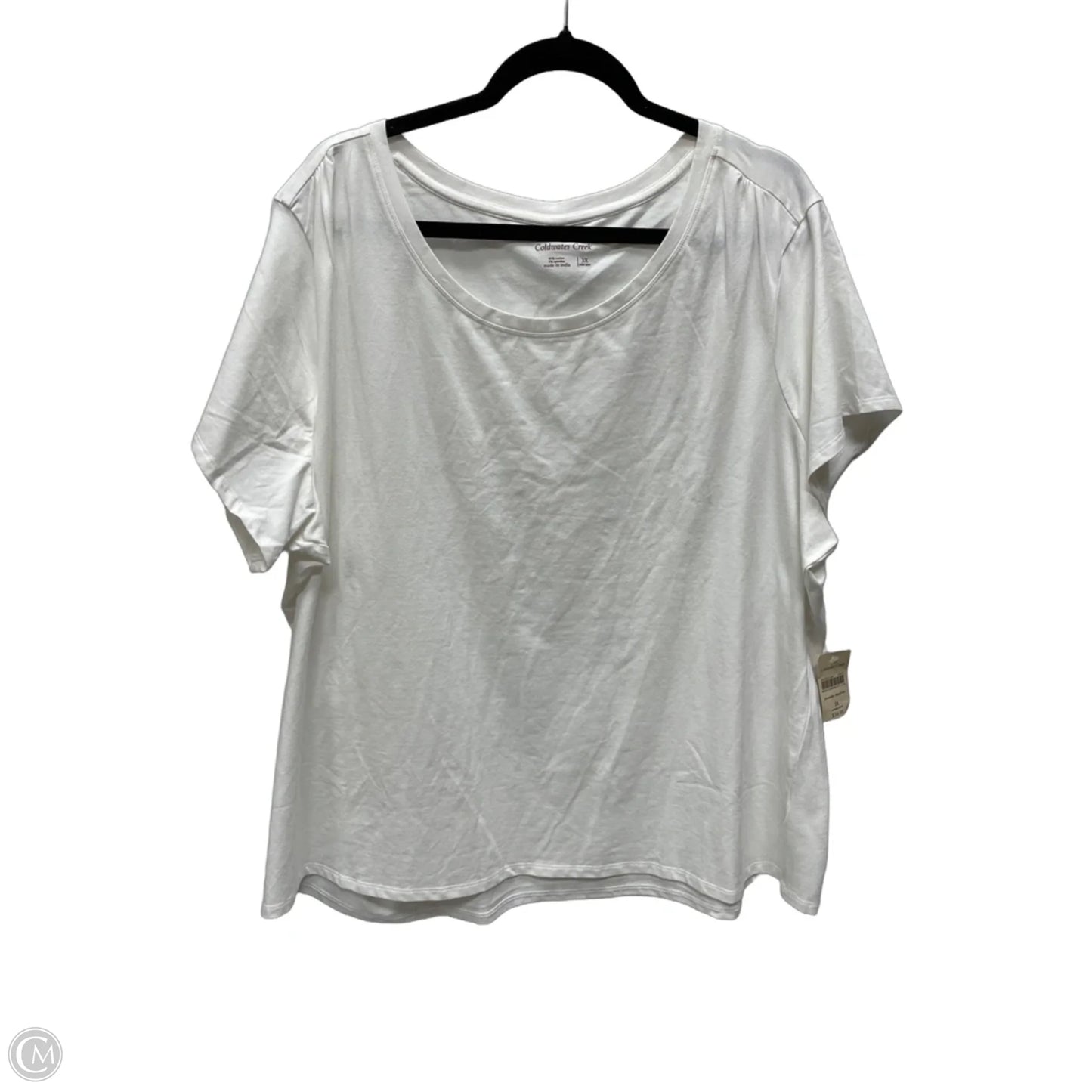 Top Short Sleeve By Coldwater Creek In White, Size: 3x