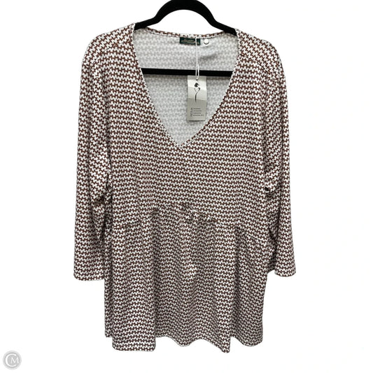 Top Short Sleeve By Cme In Geometric Pattern, Size: 3x