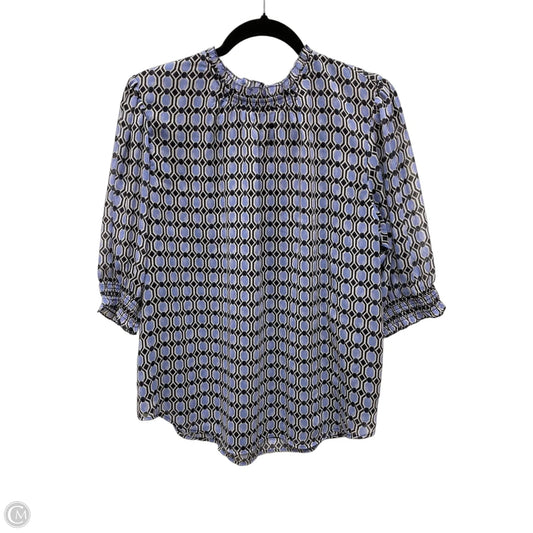 Blouse Short Sleeve By Ann Taylor In Geometric Pattern, Size: L