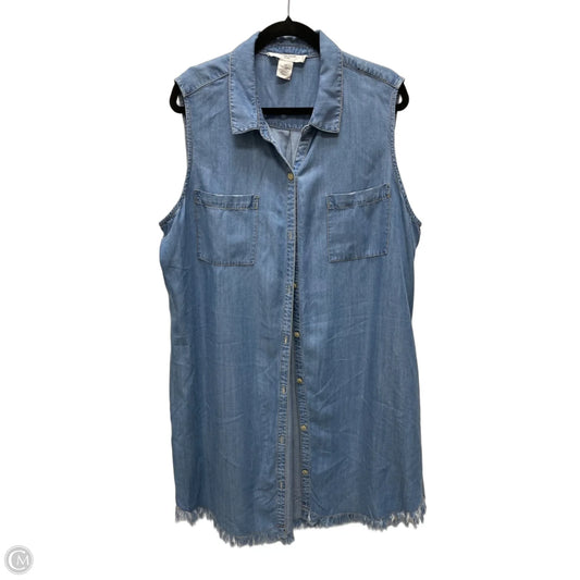 Dress Casual Short By Workshop In Blue Denim, Size: 2x