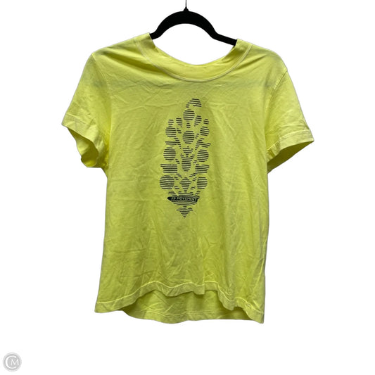 Top Short Sleeve By Free People In Yellow, Size: L