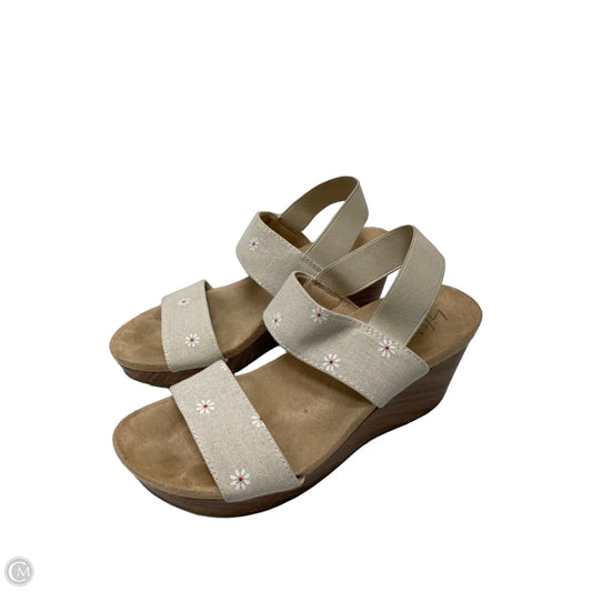 Sandals Heels Wedge By Life Stride In Floral Print, Size: 6