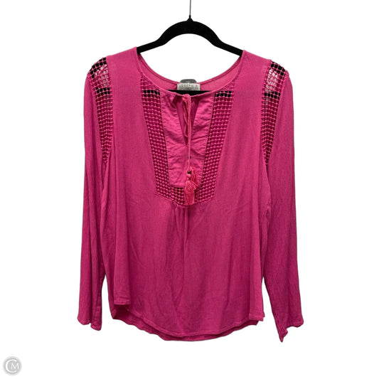 Top Long Sleeve By Joseph A. In Pink, Size: M