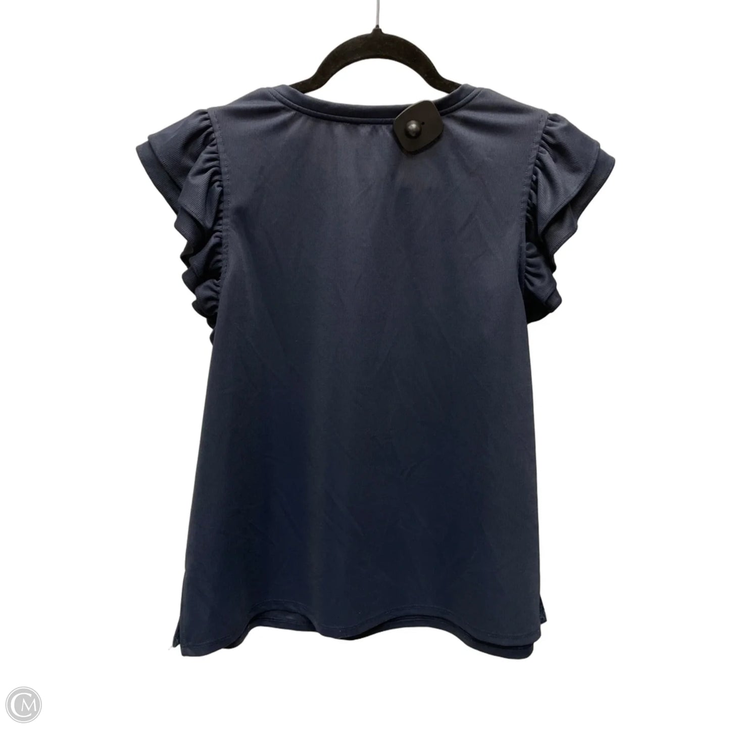 Top Short Sleeve By Adrianna Papell In Navy, Size: L
