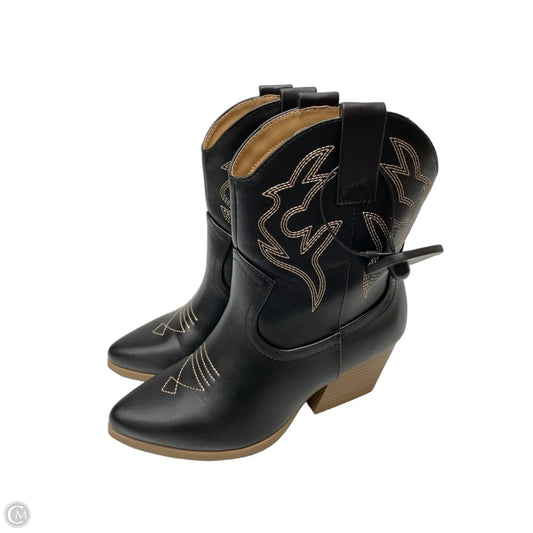 Boots Western By Soda In Black & Tan, Size: 7