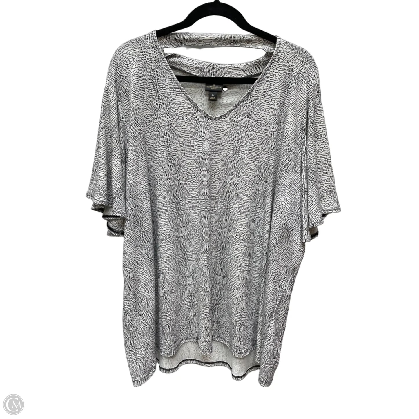 Top 3/4 Sleeve By Worthington In Black & White, Size: 3x