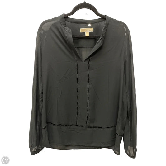 Blouse Long Sleeve By Michael By Michael Kors In Black, Size: L