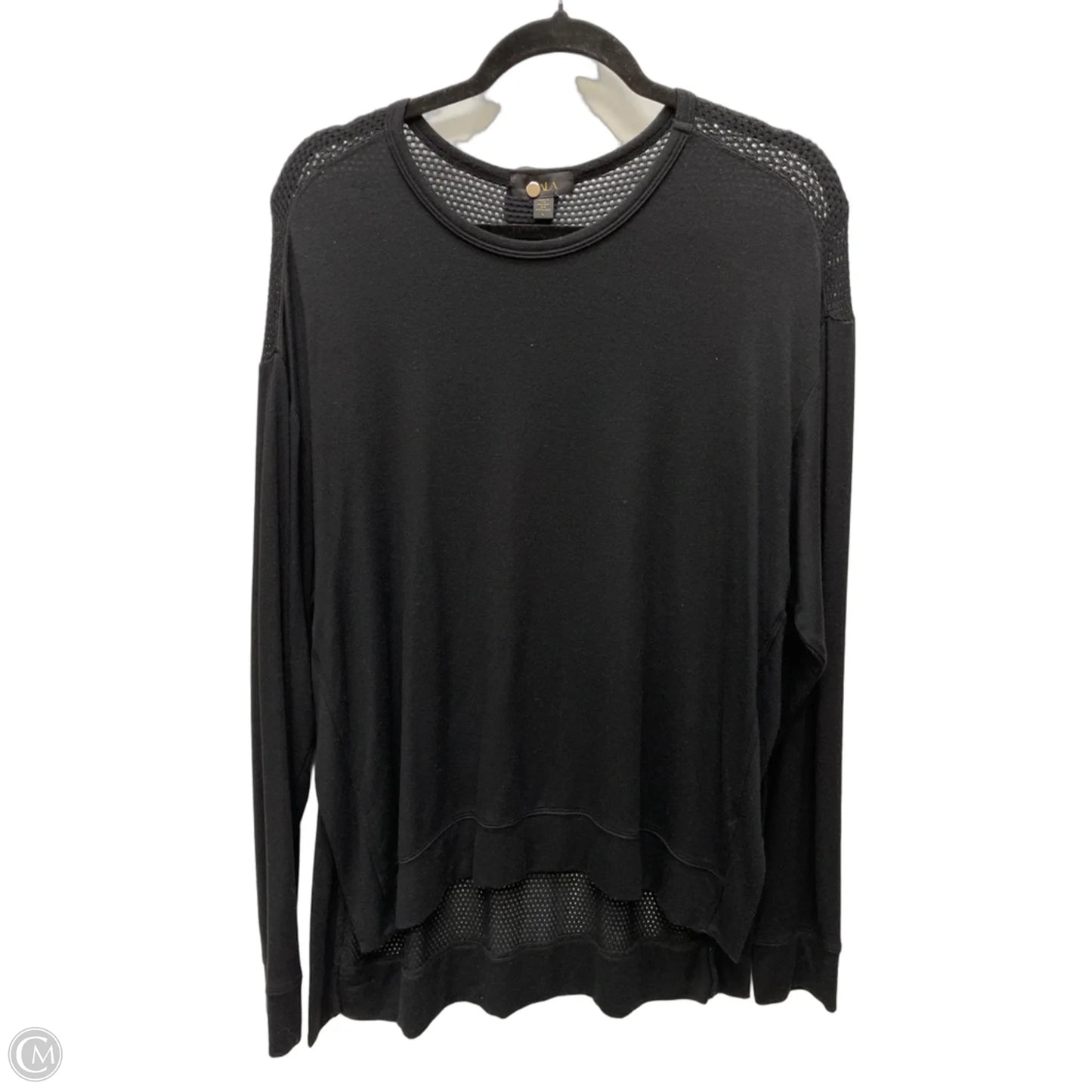 Top Long Sleeve By Cmb In Black, Size: L