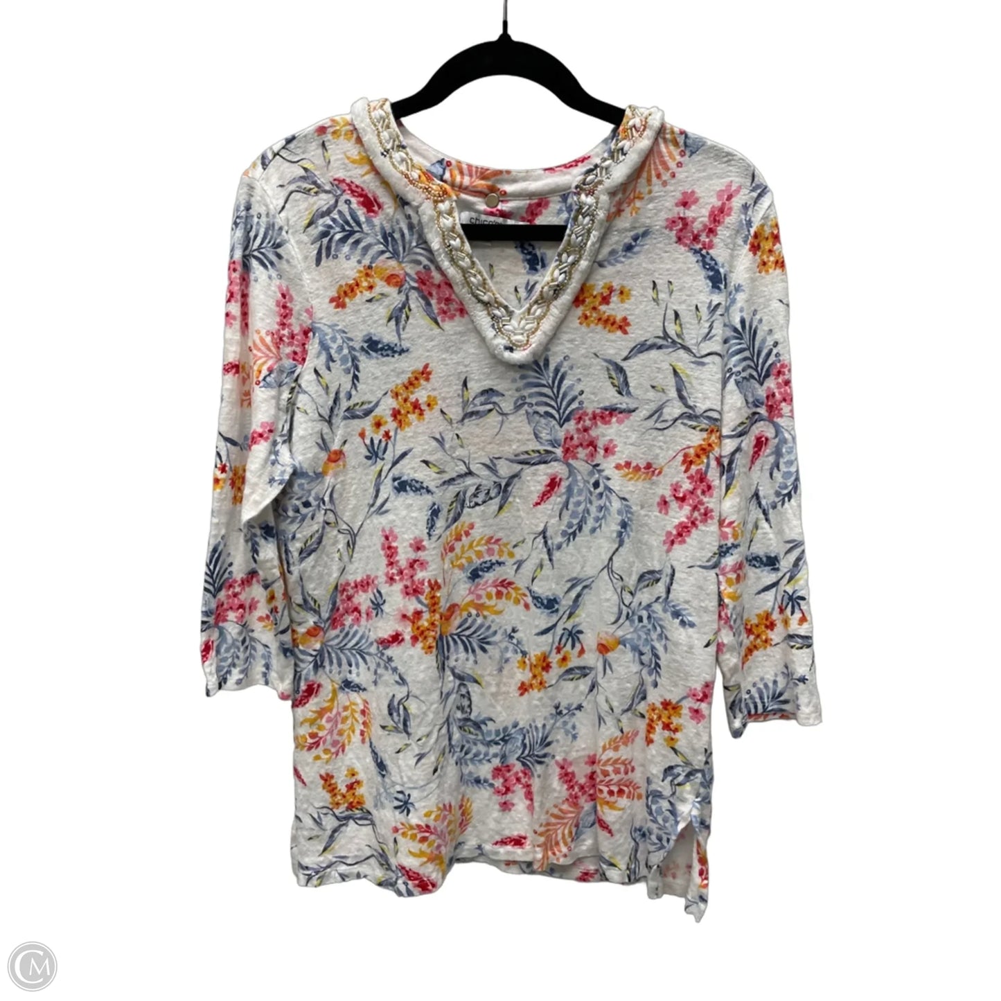 Top Long Sleeve By Chicos In Floral Print, Size: L