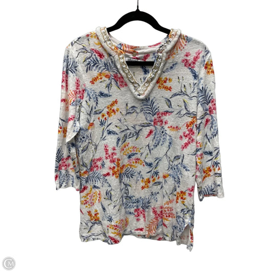 Top Long Sleeve By Chicos In Floral Print, Size: L