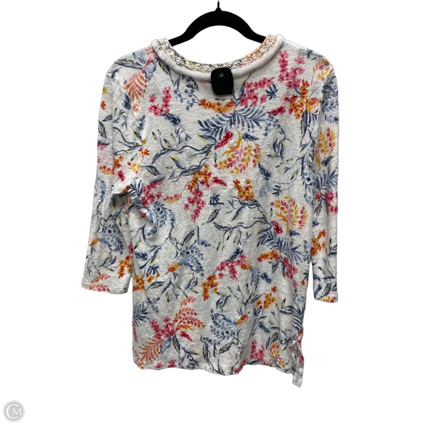 Top Long Sleeve By Chicos In Floral Print, Size: L