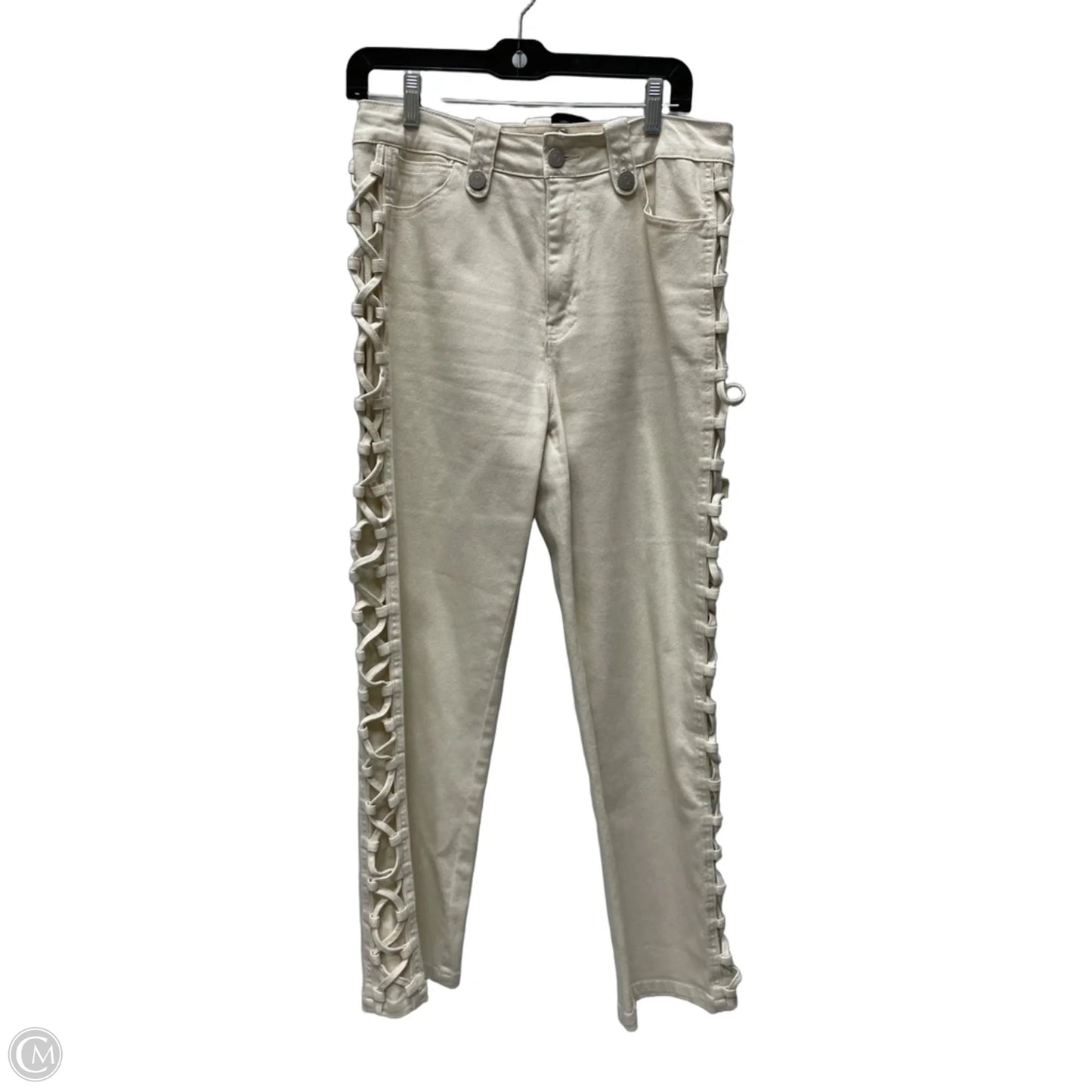 Jeans Straight By Habitual In Cream Denim, Size: 8