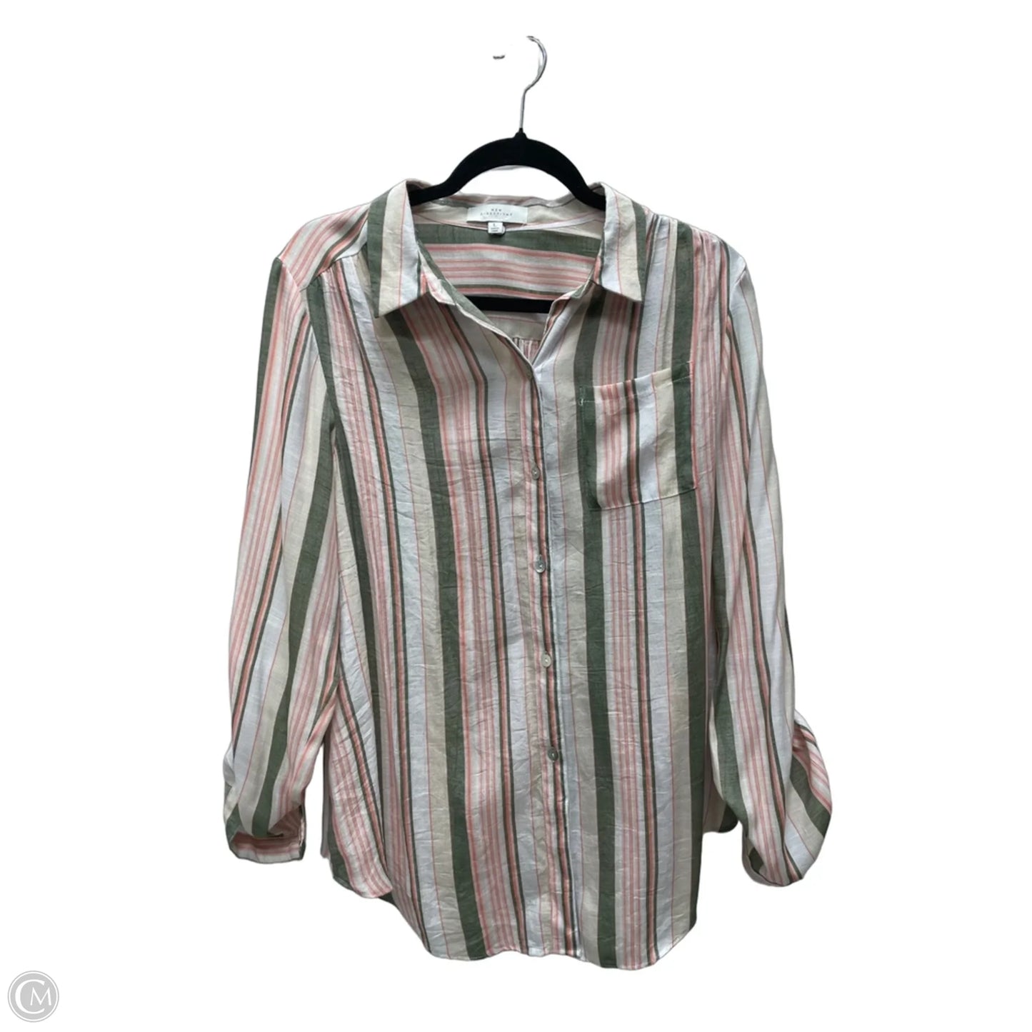 Top Long Sleeve By New Directions In Striped Pattern, Size: L