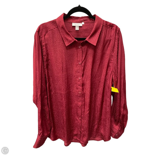 Blouse Long Sleeve By On 34th In Animal Print, Size: 2x