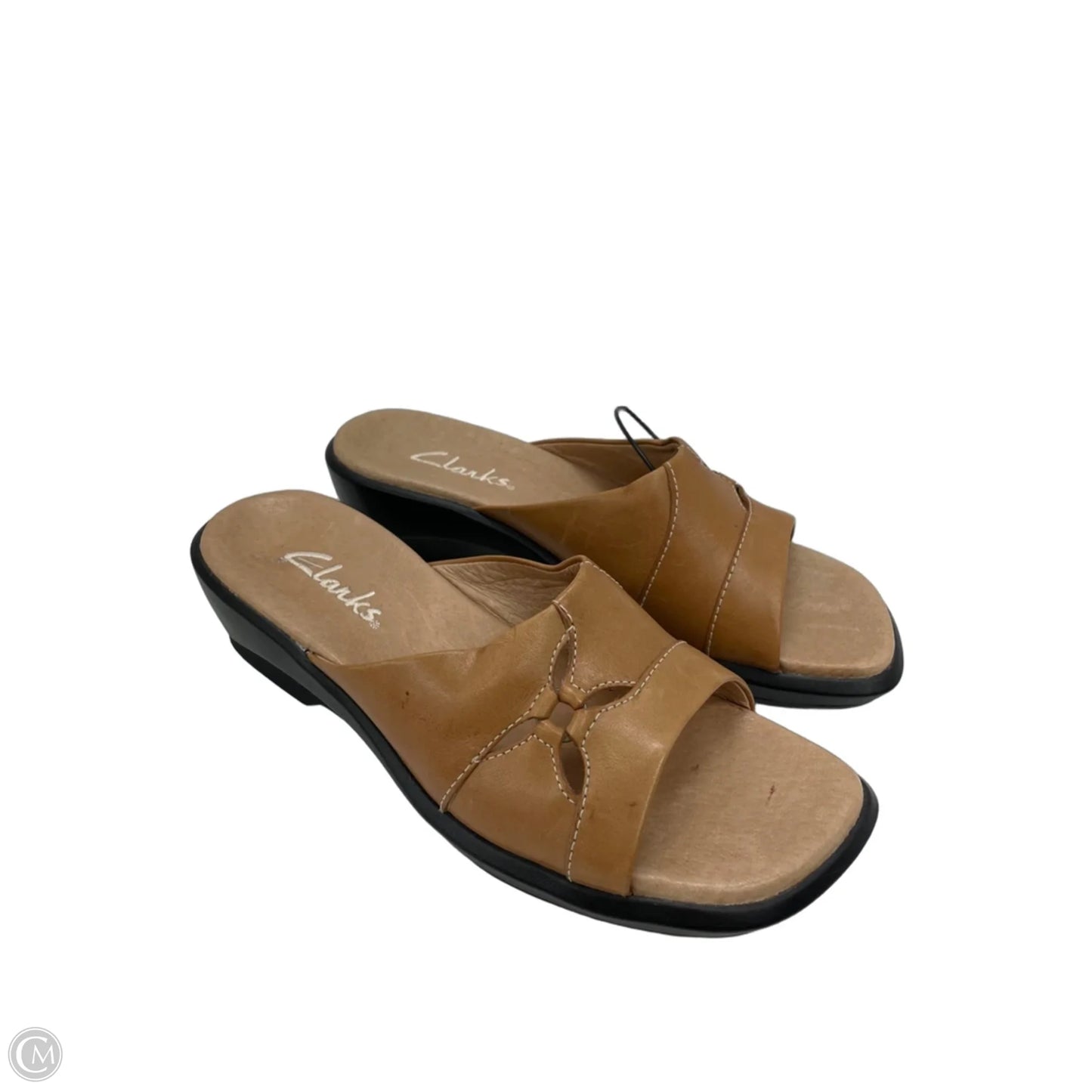 Sandals Heels Wedge By Clarks In Brown, Size: 7