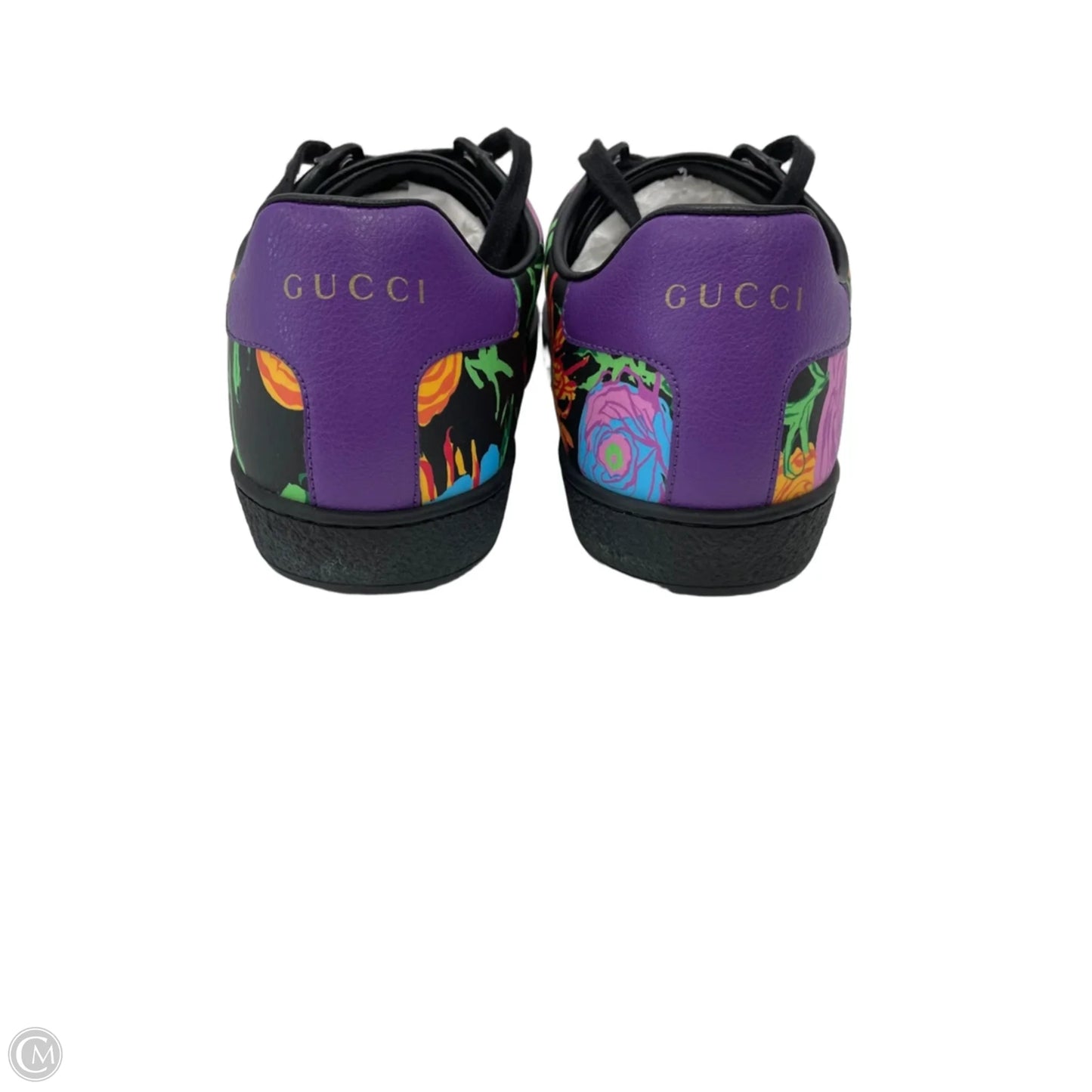 Shoes Luxury Designer By Gucci In Floral Print, Size: 9.5