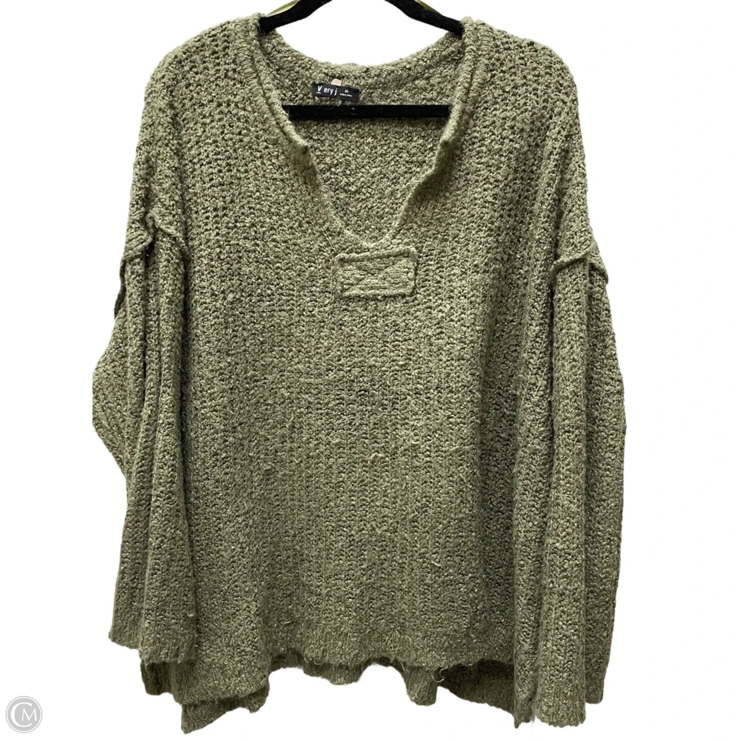 Sweater By Very J In Green, Size: 2x