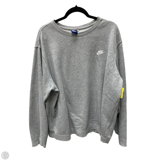 Sweatshirt Crewneck By Nike In Grey, Size: 2x