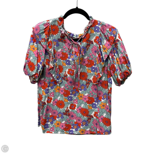 Top Short Sleeve By Sts Blue In Floral Print, Size: S