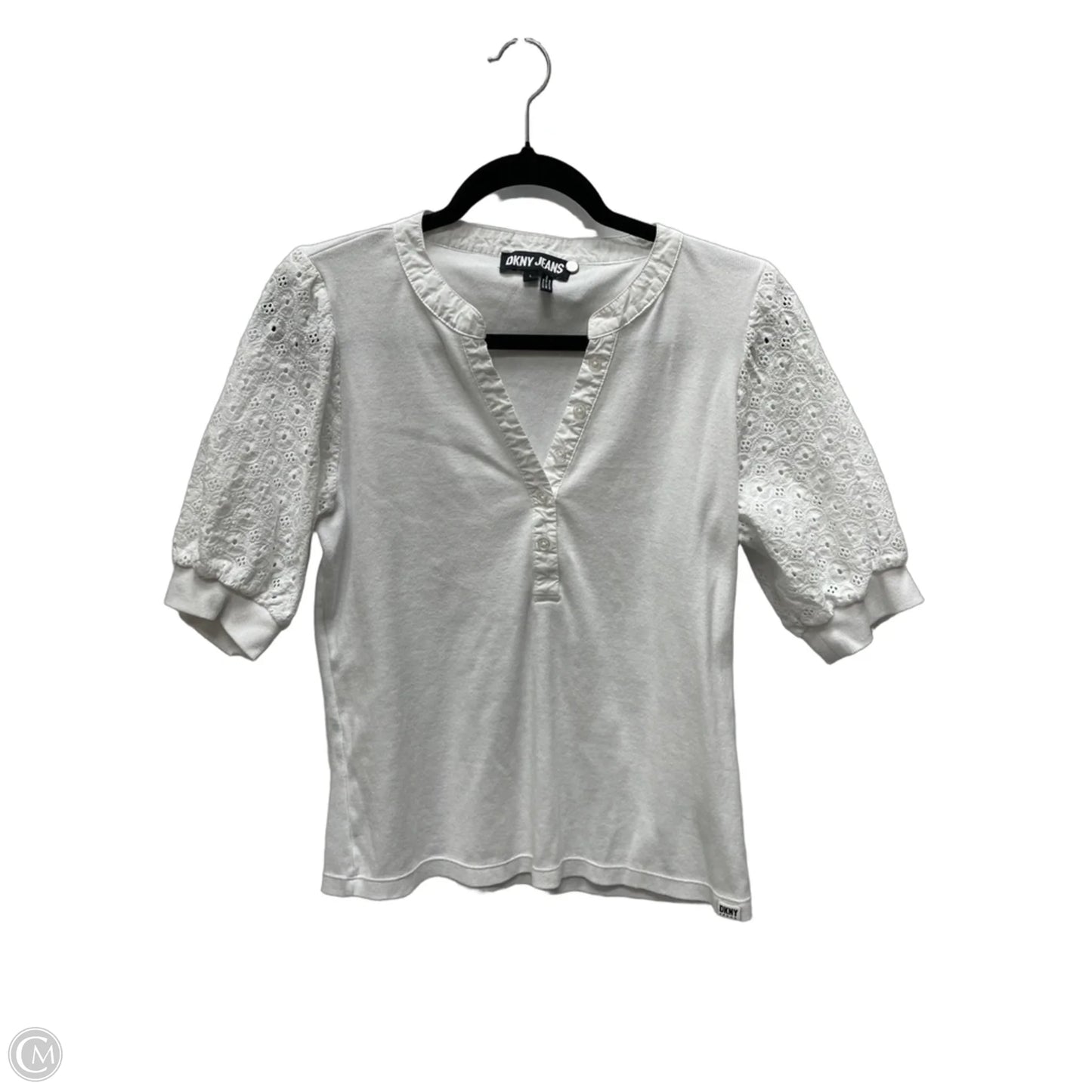 Top Short Sleeve By Dkny In White, Size: L
