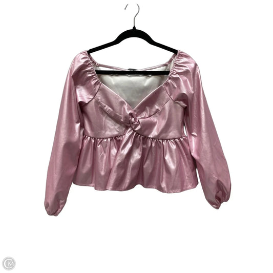 Top 3/4 Sleeve By Day + Moon In Pink, Size: M
