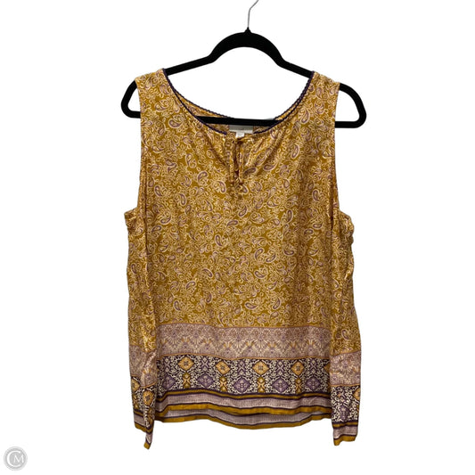 Top Sleeveless By J. Jill In Floral Print, Size: L