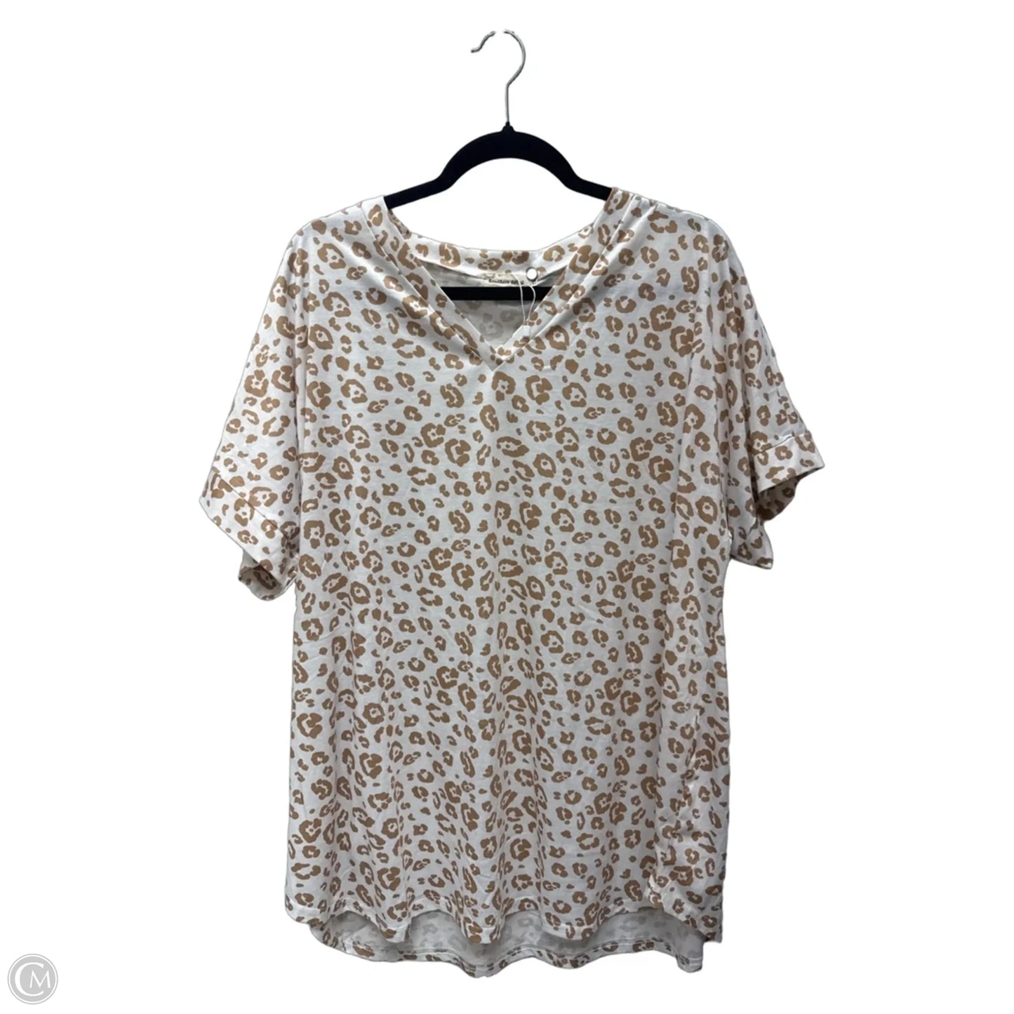 Top Short Sleeve By Southern Stitch In Animal Print, Size: 2x