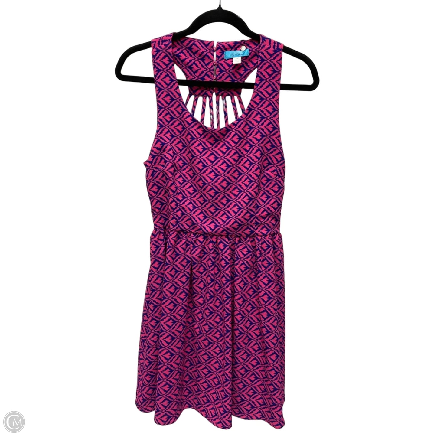 Dress Casual Short By Buttons In Blue & Pink, Size: M