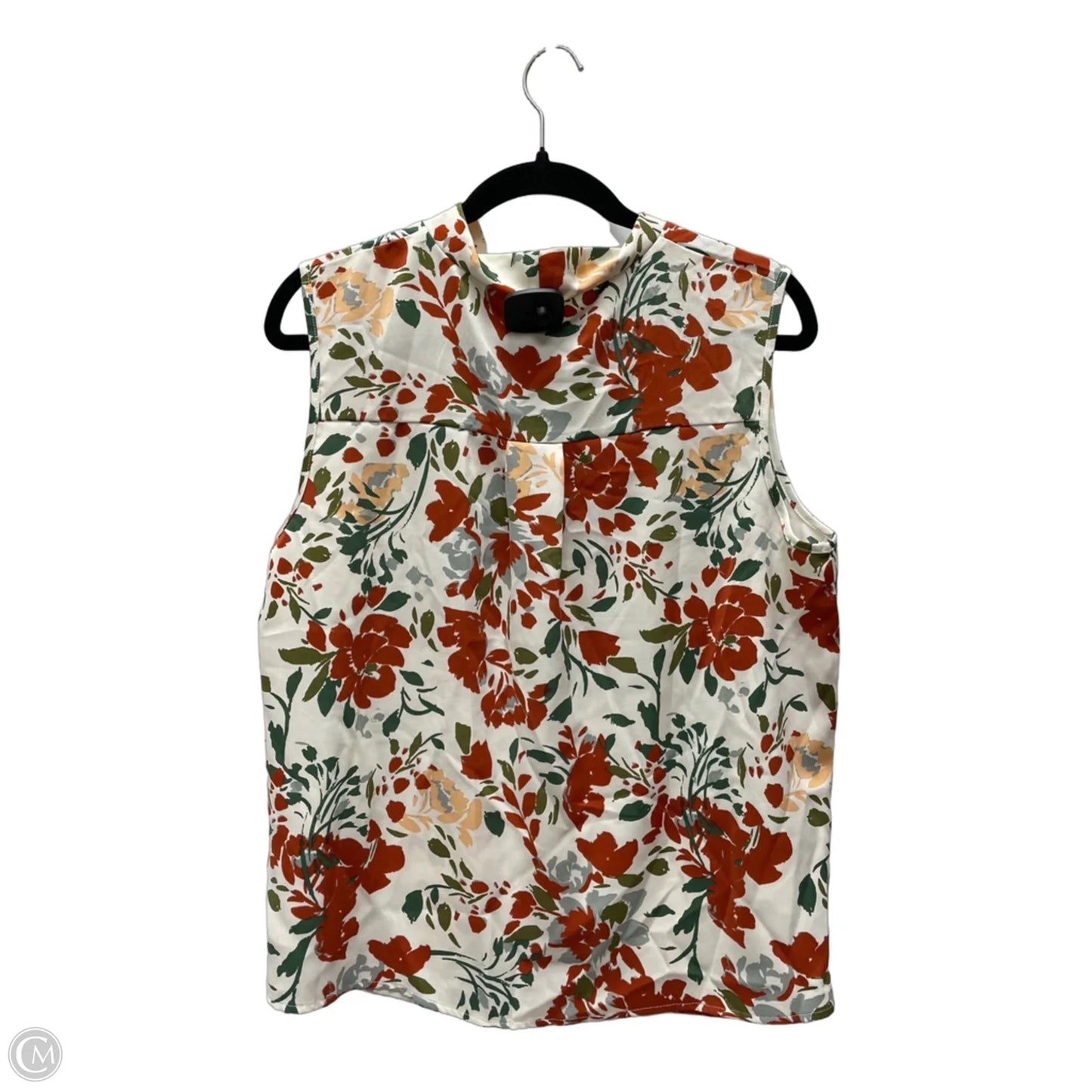 Blouse Sleeveless By Shein In Floral Print, Size: Xl