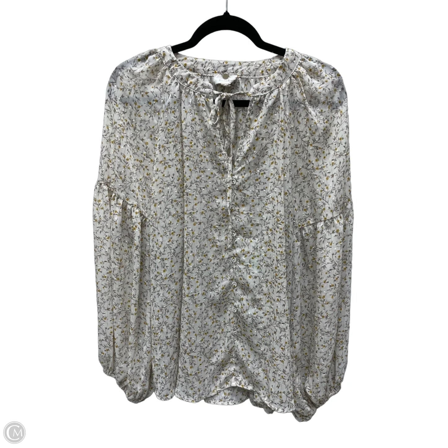 Blouse 3/4 Sleeve By Blu Pepper In Floral Print, Size: 1x