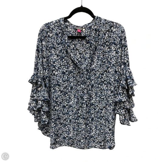 Blouse 3/4 Sleeve By Vince Camuto In Floral Print, Size: Xl
