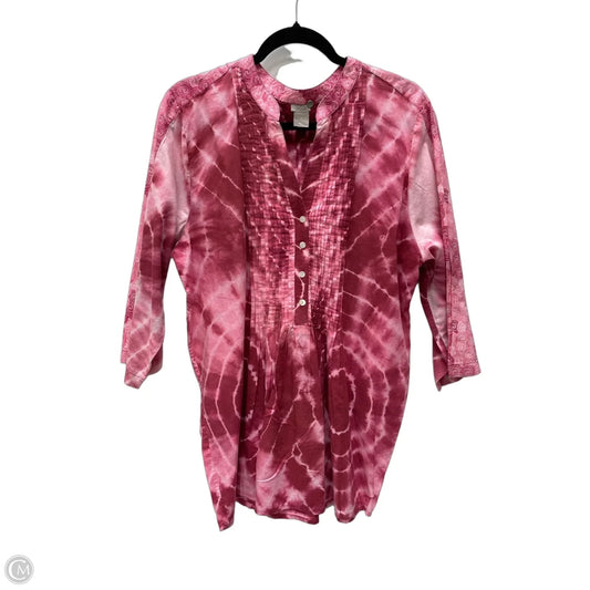 Top Long Sleeve By Chicos In Tie Dye Print, Size: Xl