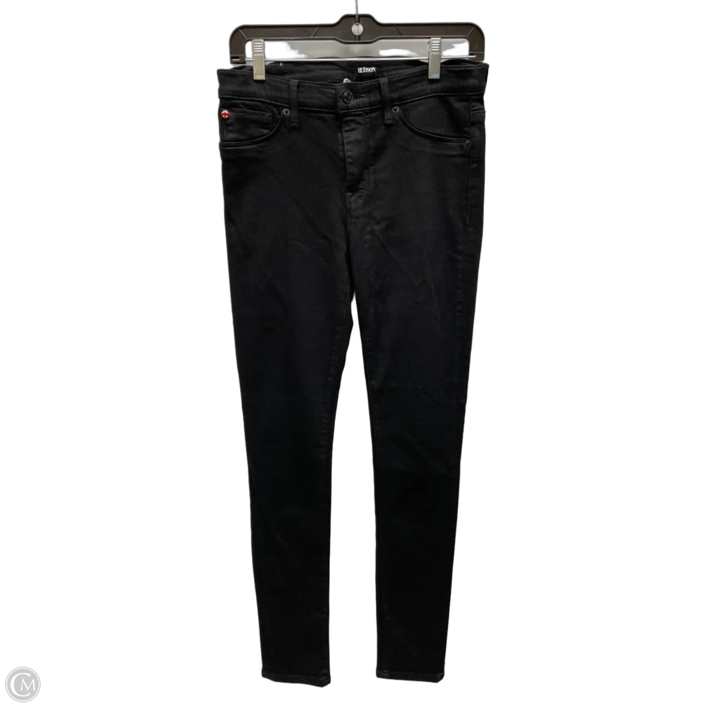 Jeans Skinny By Hudson In Black Denim, Size: 6