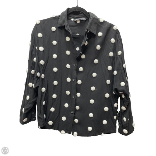 Top Long Sleeve By Zara In Polkadot Pattern, Size: S