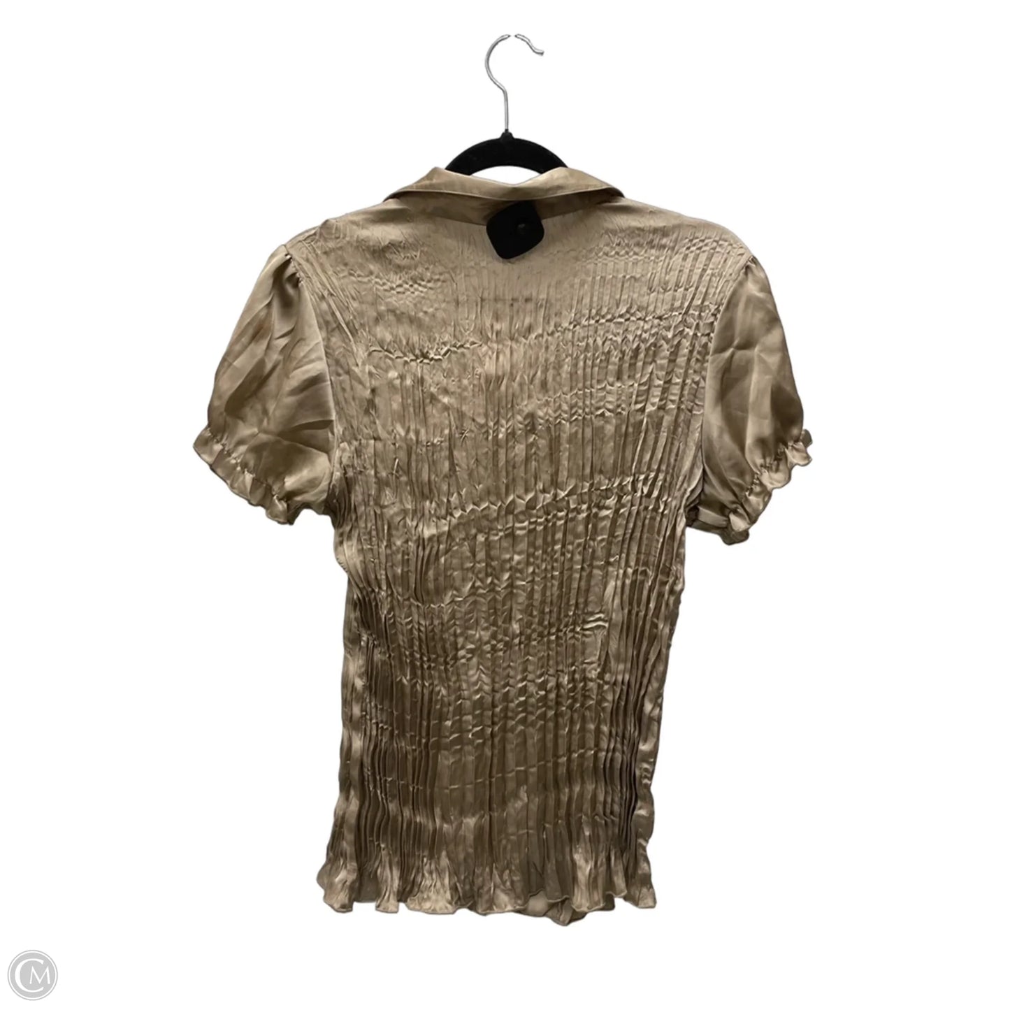 Blouse Short Sleeve By Dressbarn In Brown, Size: L