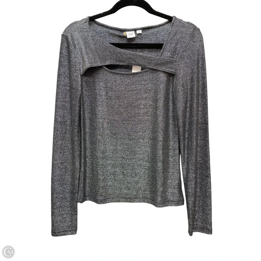 Blouse Long Sleeve By Gap In Grey, Size: S