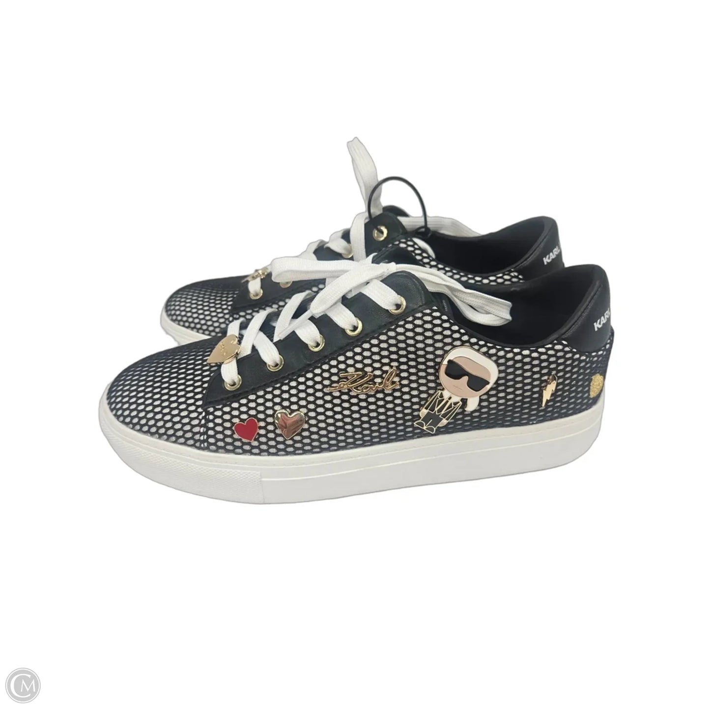 Shoes Designer By Karl Lagerfeld In Black & White, Size: 9