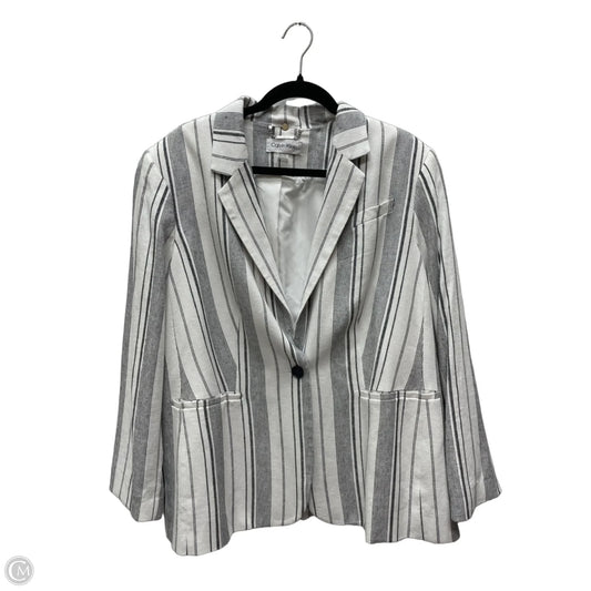 Blazer By Calvin Klein In Striped Pattern, Size: 1x