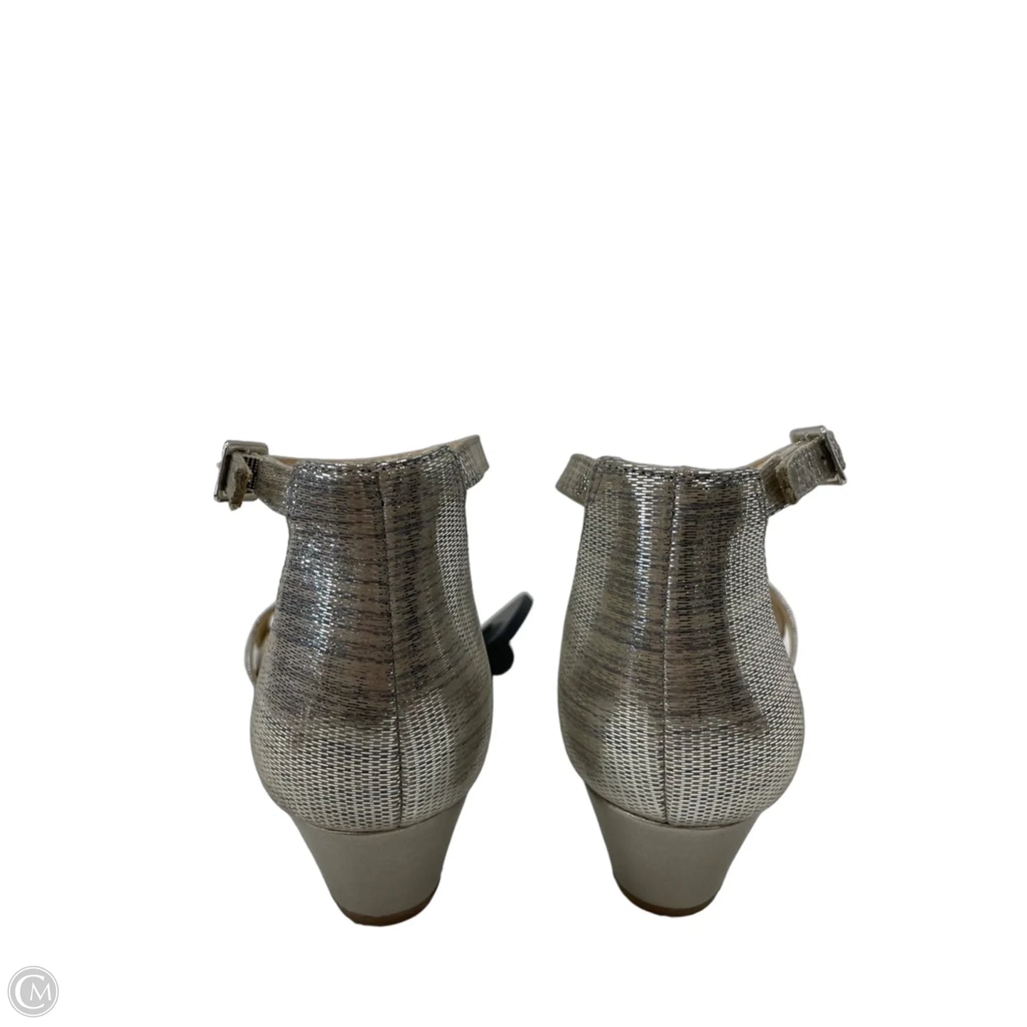 Sandals Heels Wedge By Alex Marie In Silver, Size: 7.5