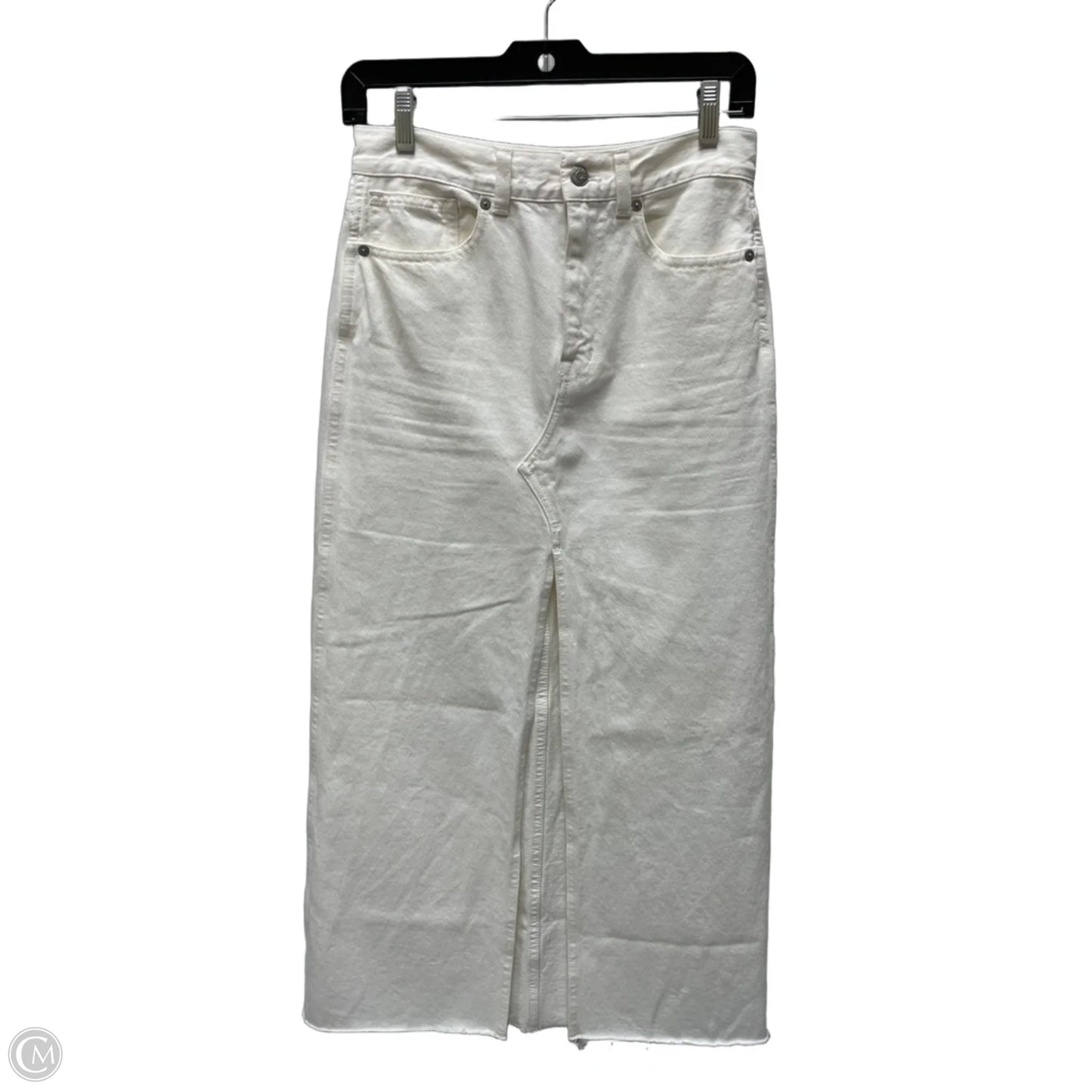 Skirt Midi By Madewell In Cream Denim, Size: 0