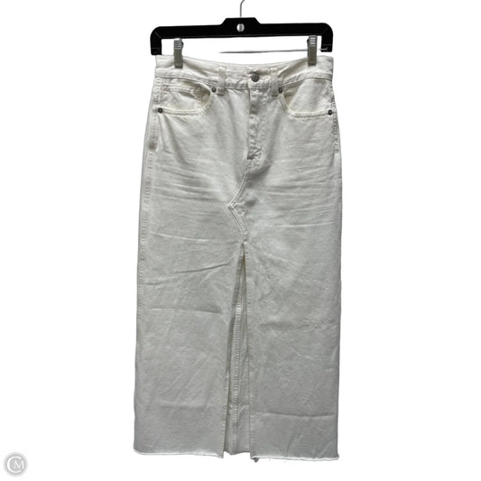 Skirt Midi By Madewell In Cream Denim, Size: 0