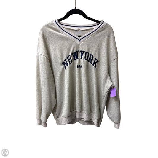 Top Long Sleeve By Shein In Blue & Grey, Size: M