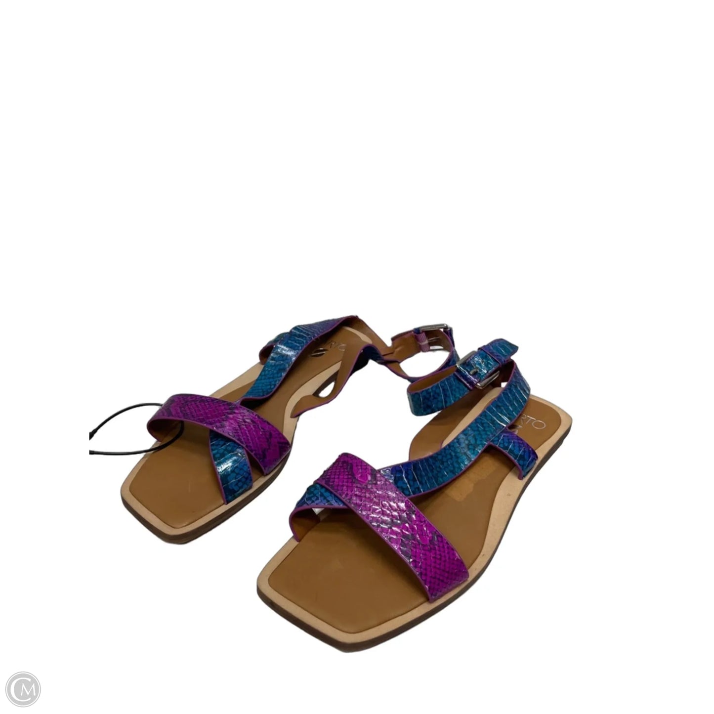 Sandals Flats By Clothes Mentor In Snakeskin Print, Size: 8